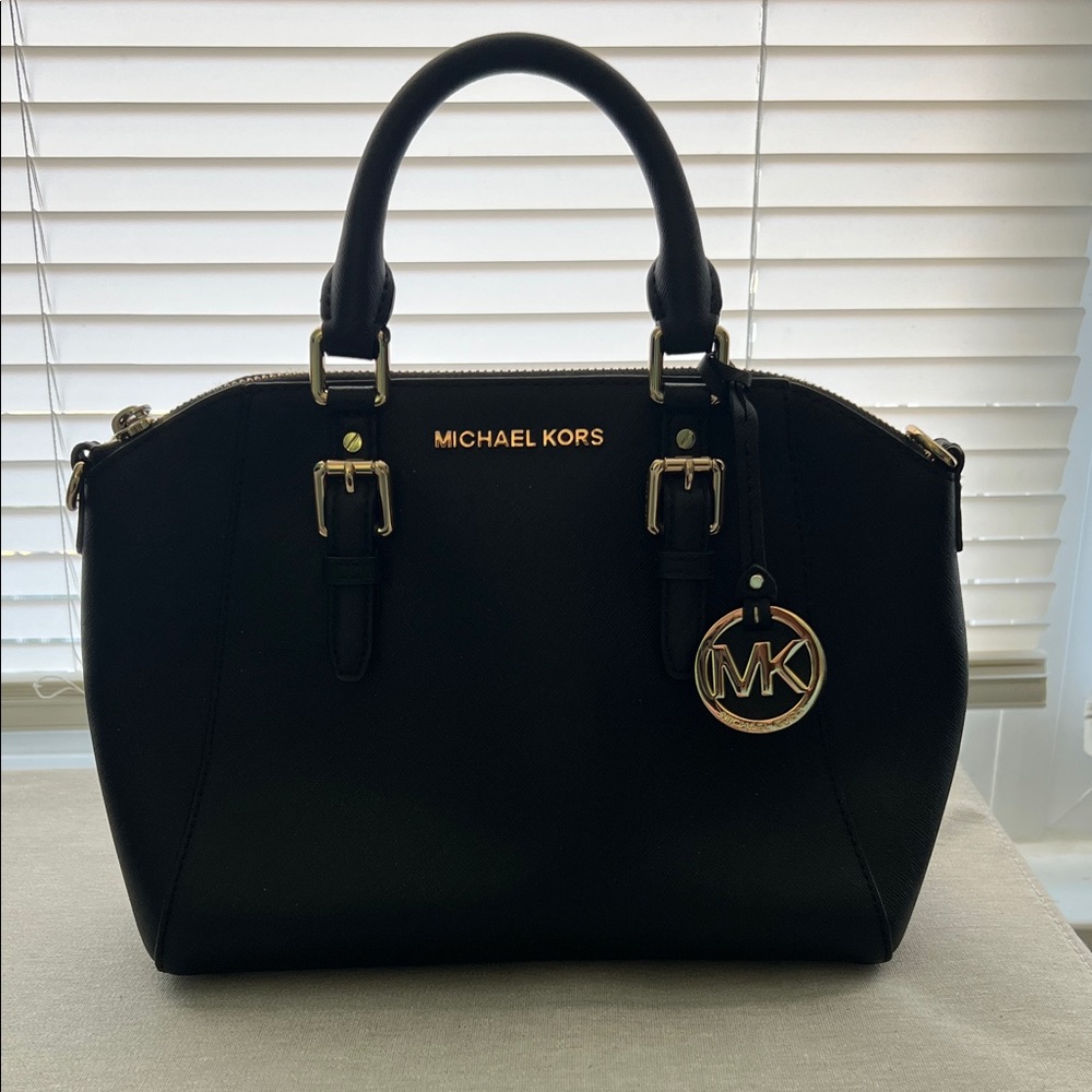 Michael Kors Black Leather Satchel